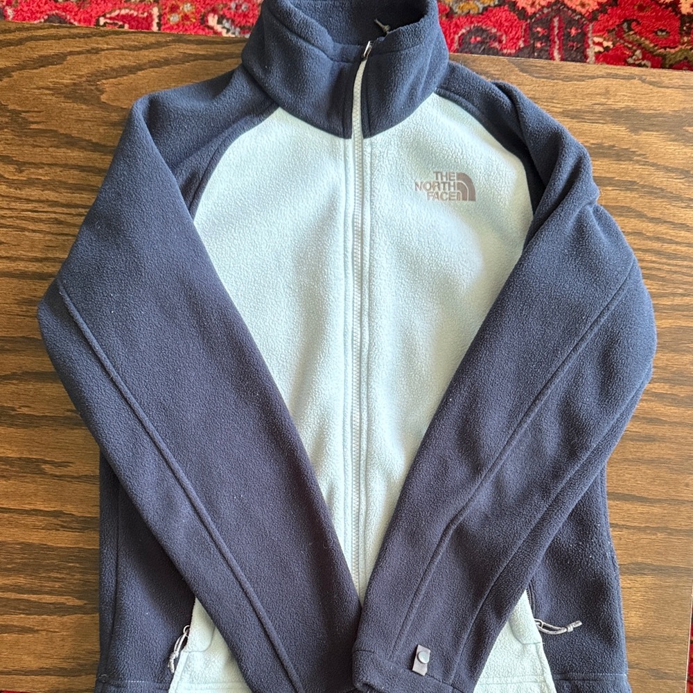 The North Face Gray and Cream Fleece Jacket